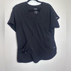 Barco One Uniforms Women's Black V-Neck Scrub Top